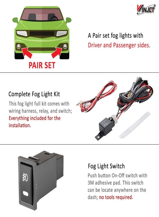 Winjet OEM Series for Toyota Land Cruiser 1998 1999 2000 2001 2002 2003 2004 2005 2006 2007 Driving Fog Lights + Switch + Wiring Kit - Image 5